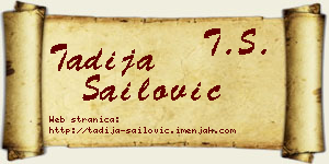 Tadija Sailović vizit kartica